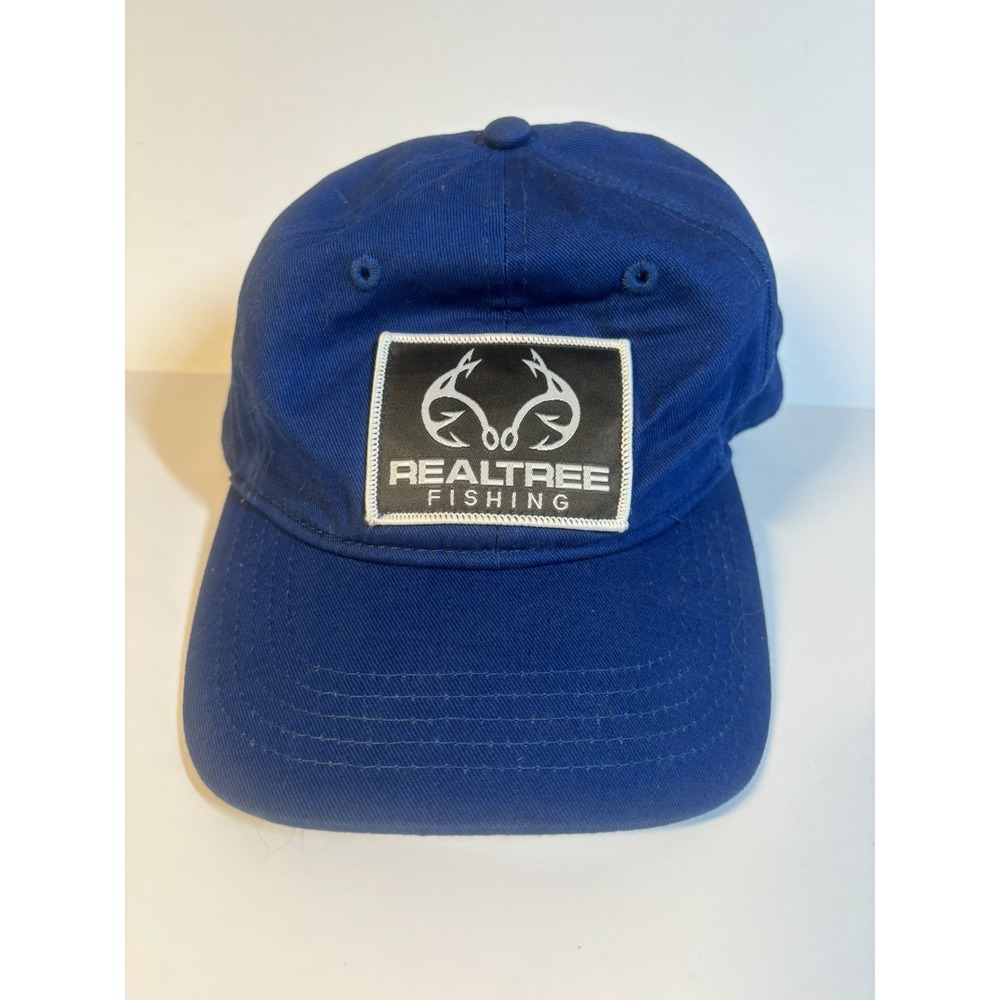 RealTree Fishing Hat Blue Adjustable Hat Adult Black OSFA Adjustable Hat Runs S